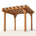Cedar Wood Pergola Built for Outdoor Shade, 10x10 Traditional Design, All Cedar Construction, Ground Anchors