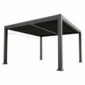 Louvered Pergola, Outdoor Pergola with Adjustable Louvered Roof, Reinforced Aluminum Frame, Integrated Drainage System, Hardtop Gazebo for Patio