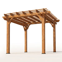 10 Ft. X 10 Ft. Traditional All Cedar Wood Outdoor Patio Pergola Shade Structure — Studio Shot