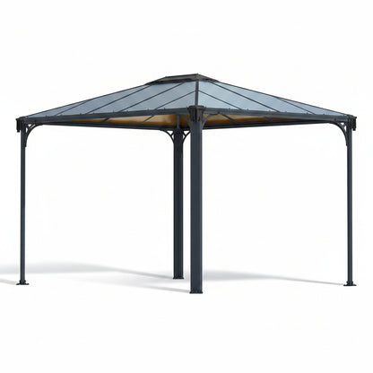 - Canopia Martinique 3600 10' X 12' X 9’ Metal Gazebo, Gray/Bronze | Outdoor Hardtop Backyard Pool Canopy DIY Kit, Heavy-Duty Aluminum Metal Frame UV Protected Polycarbonate Roof, Year-Round Use