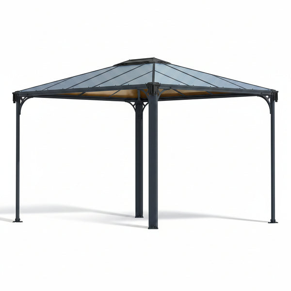 - Canopia Martinique 3600 10' X 12' X 9’ Metal Gazebo, Gray/Bronze | Outdoor Hardtop Backyard Pool Canopy DIY Kit, Heavy-Duty Aluminum Metal Frame UV Protected Polycarbonate Roof, Year-Round Use